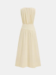 Sleeveless Ruched Waist Midi Dress