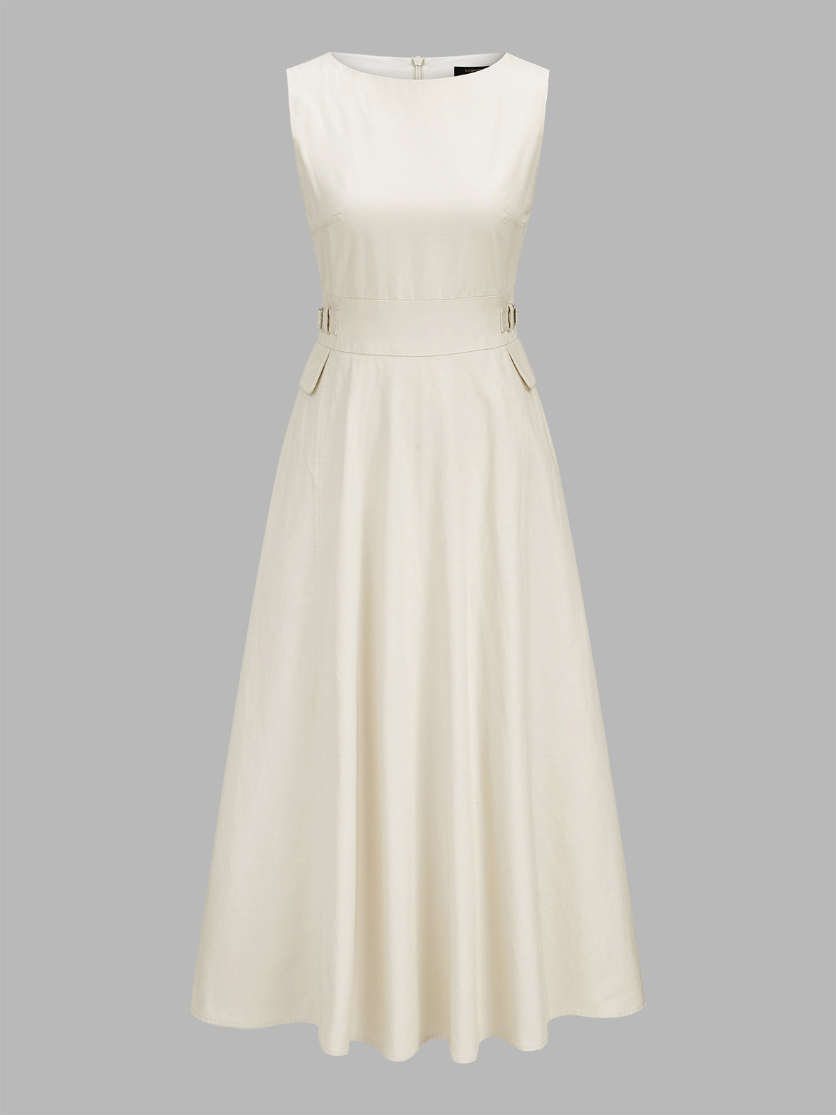 Buckle Waist Sleeveless Maxi Dress