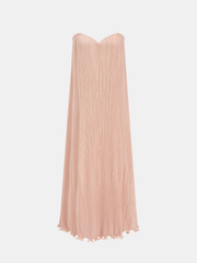 Strapless Pleated Maxi Dress
