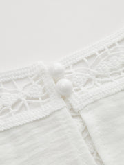 Crochet Lace Yoke Tiered Sleeveless Dress